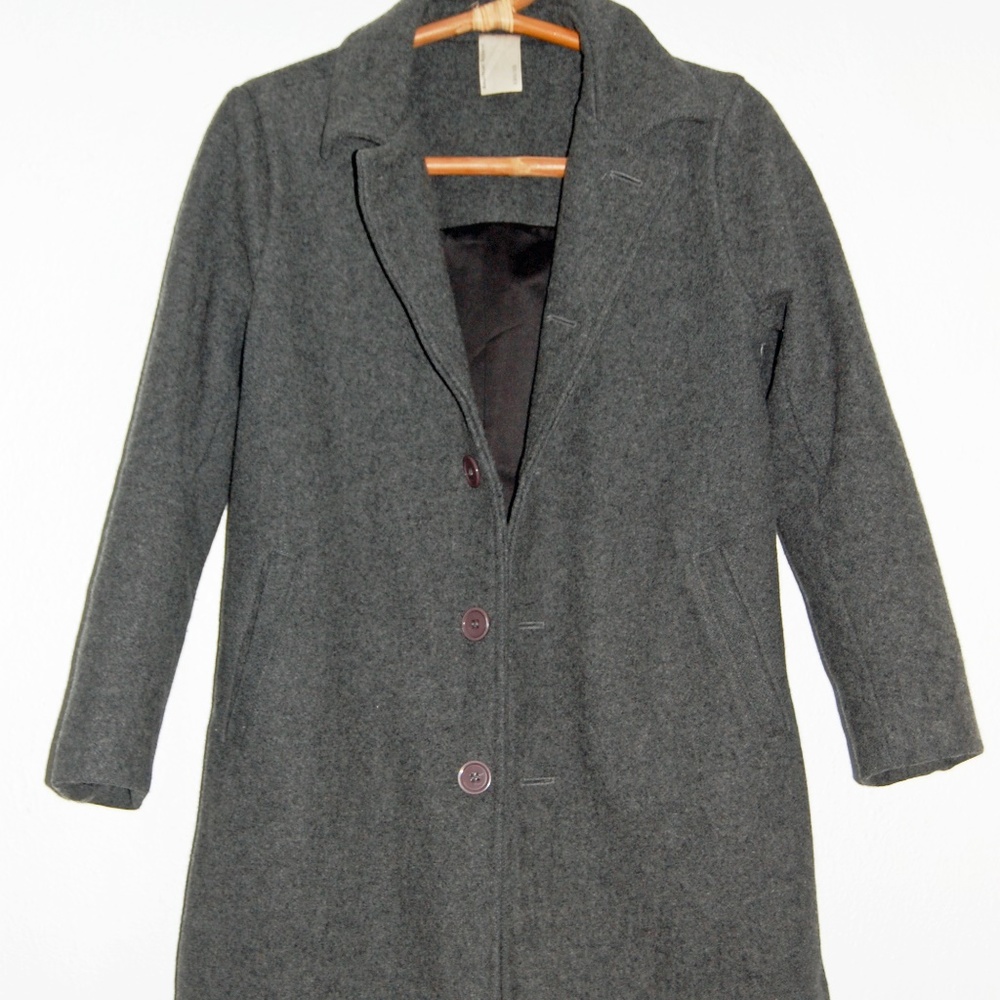 American Apparel XXS/XS Wool Long Peacoat